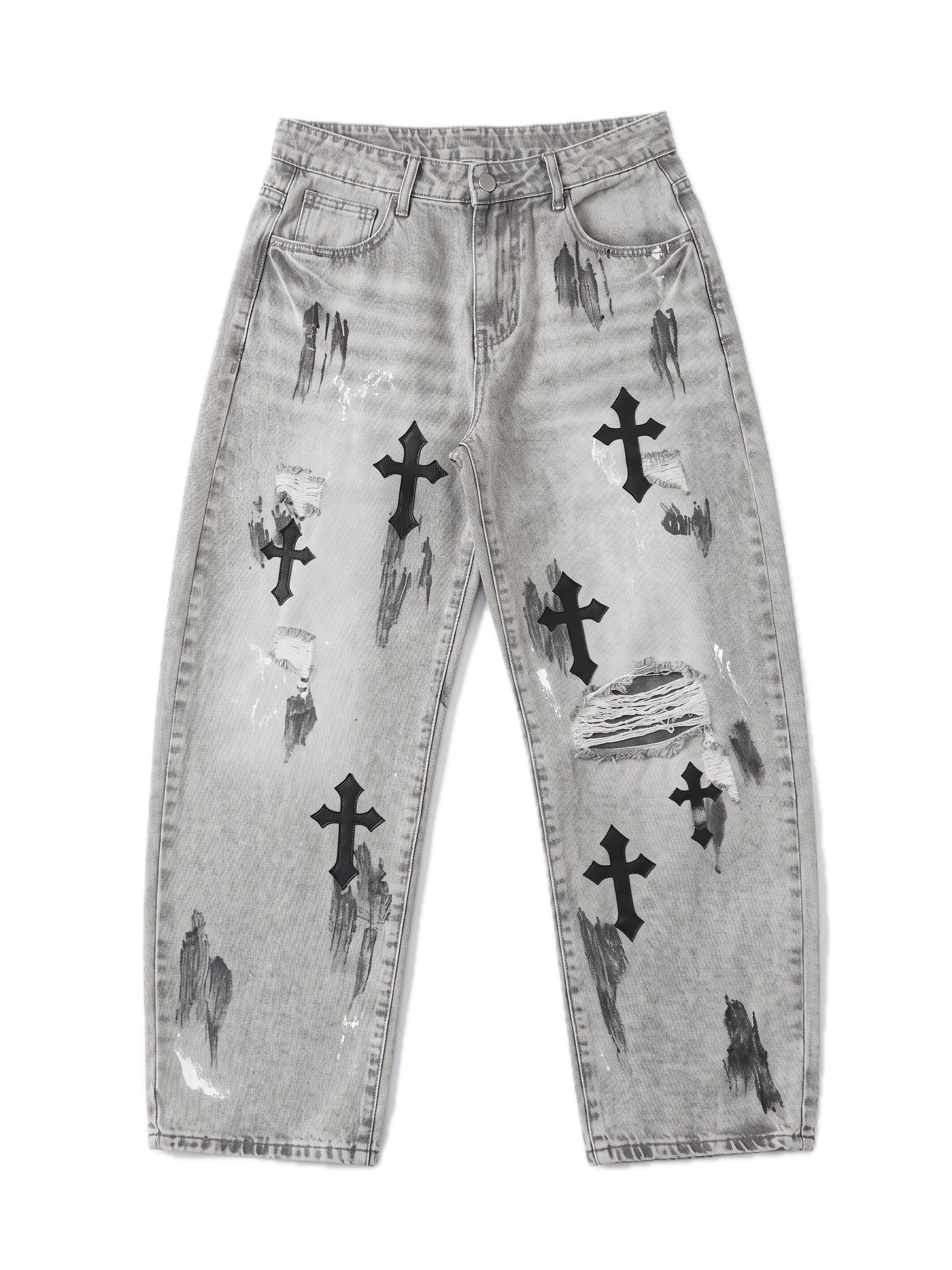 NO BRAND - JEANS 8763 - GRIGIO