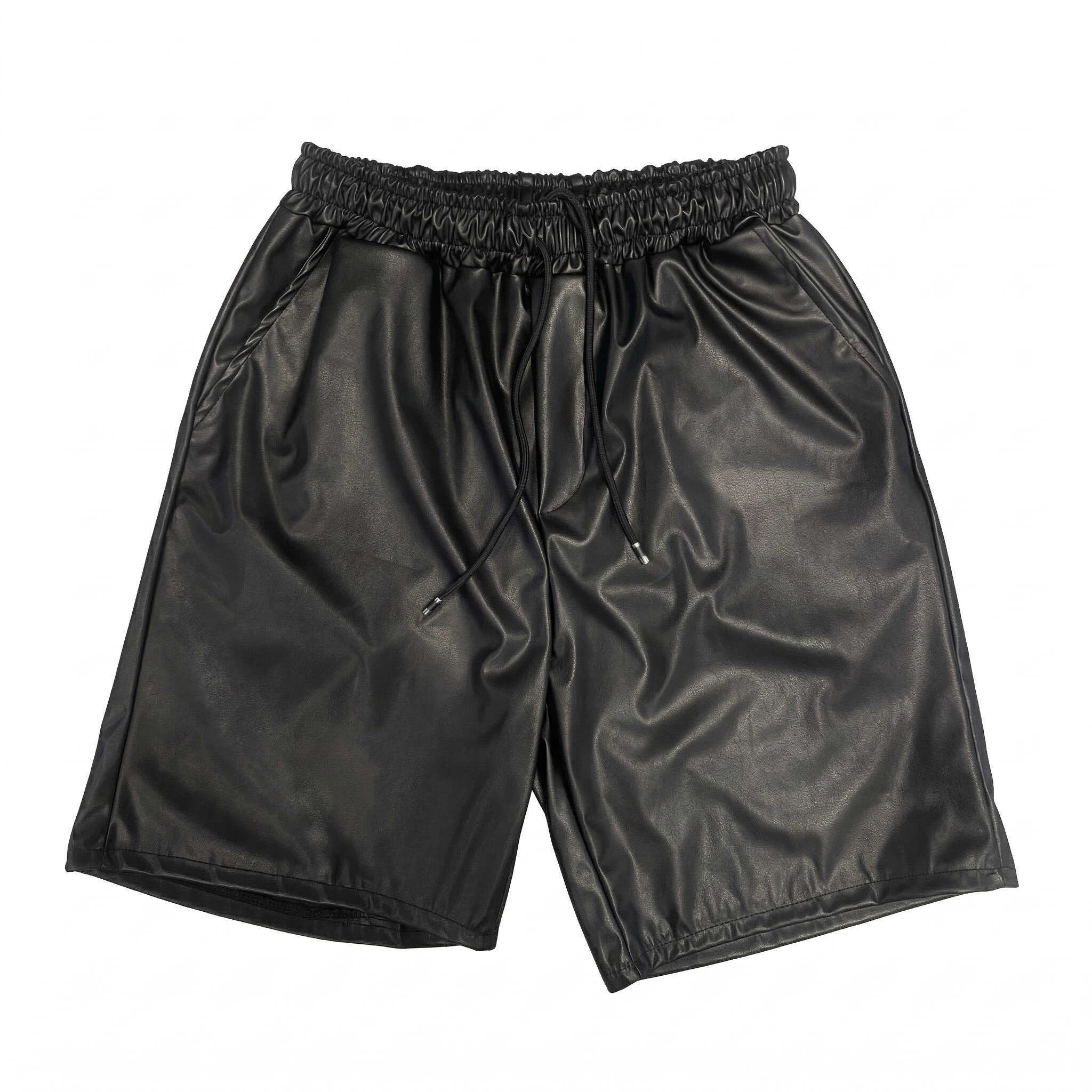 NO BRAND - SHORTS PELLE - NERO