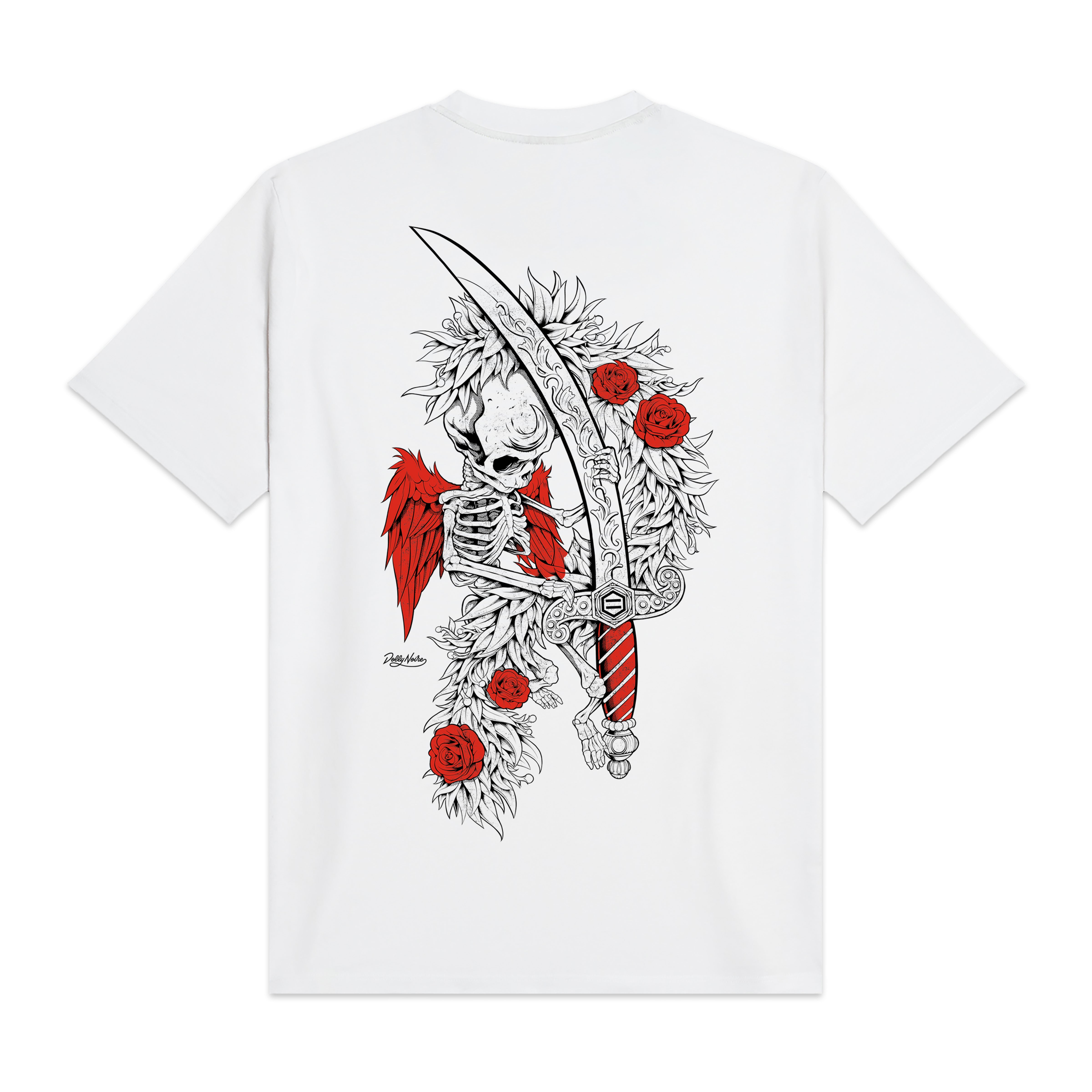DOLLY NOIRE - TEE ASSO DI SPADE OUTLINE - BIANCO