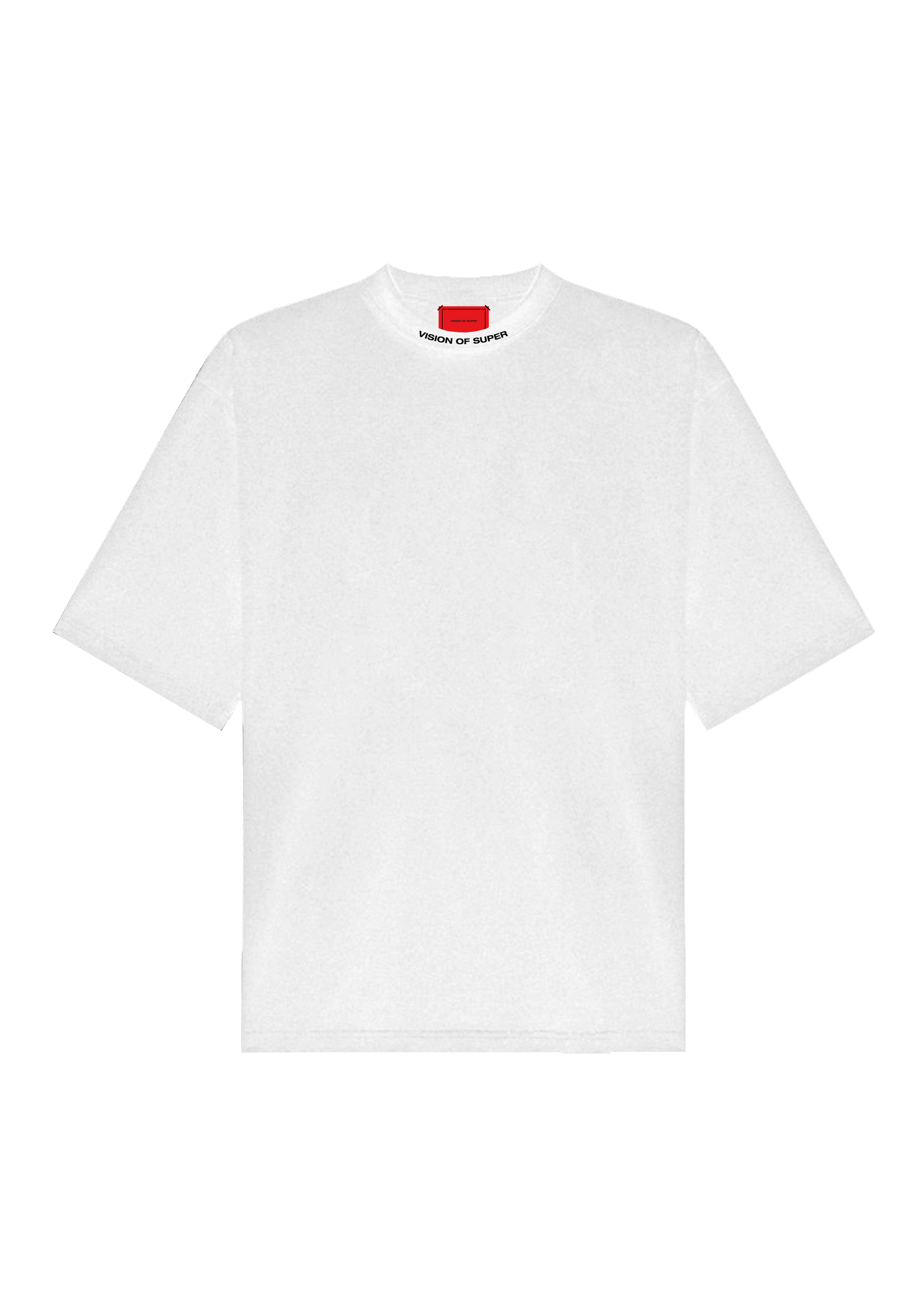 VISION - TEE WITH EMBROIDERED LOGO NECK - OFFWHITE