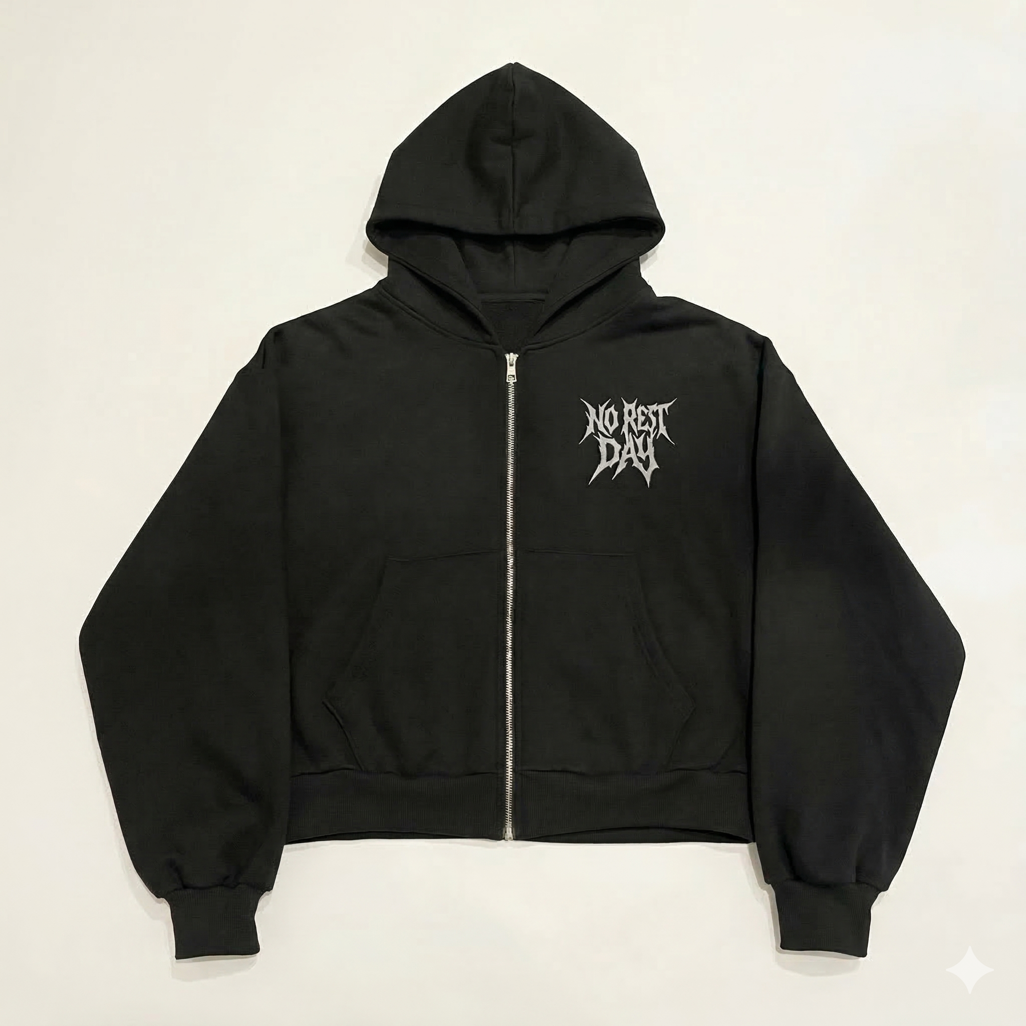 NO REST DAY - ZIP NO REST DAY DIAMOND - NERO