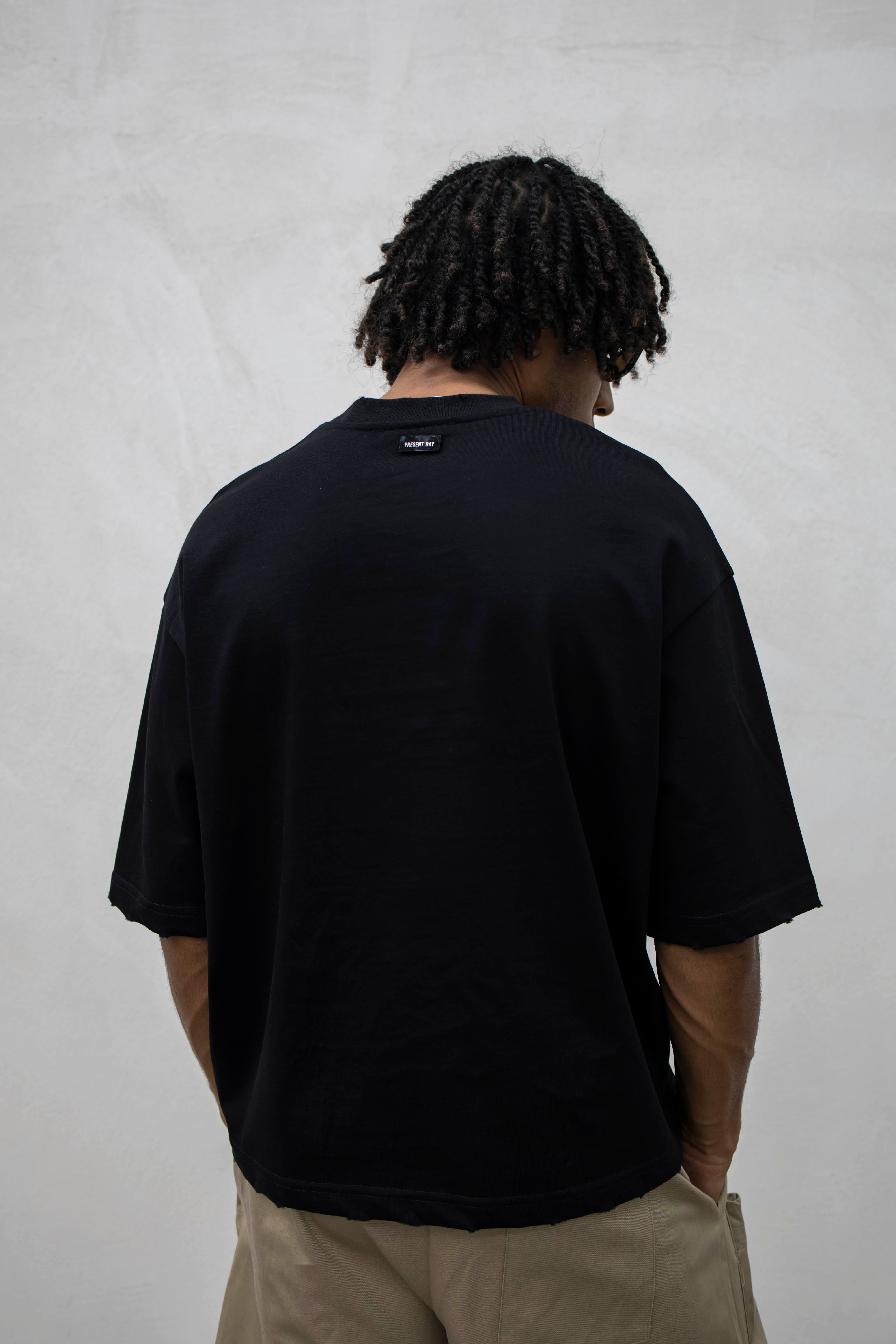 PRESENT - T-SHIRT BASIC CROP - NERO