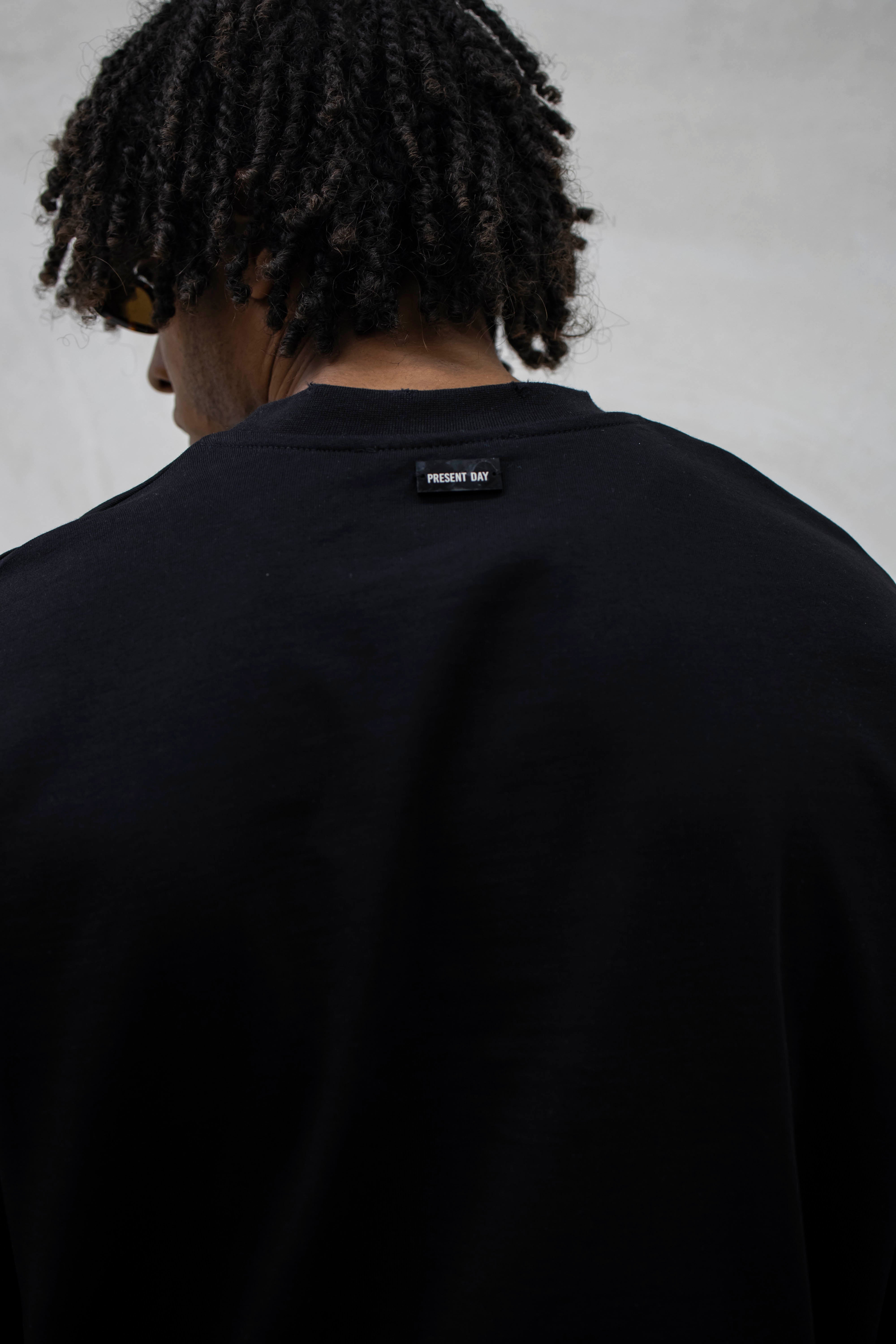 PRESENT - T-SHIRT BASIC CROP - NERO