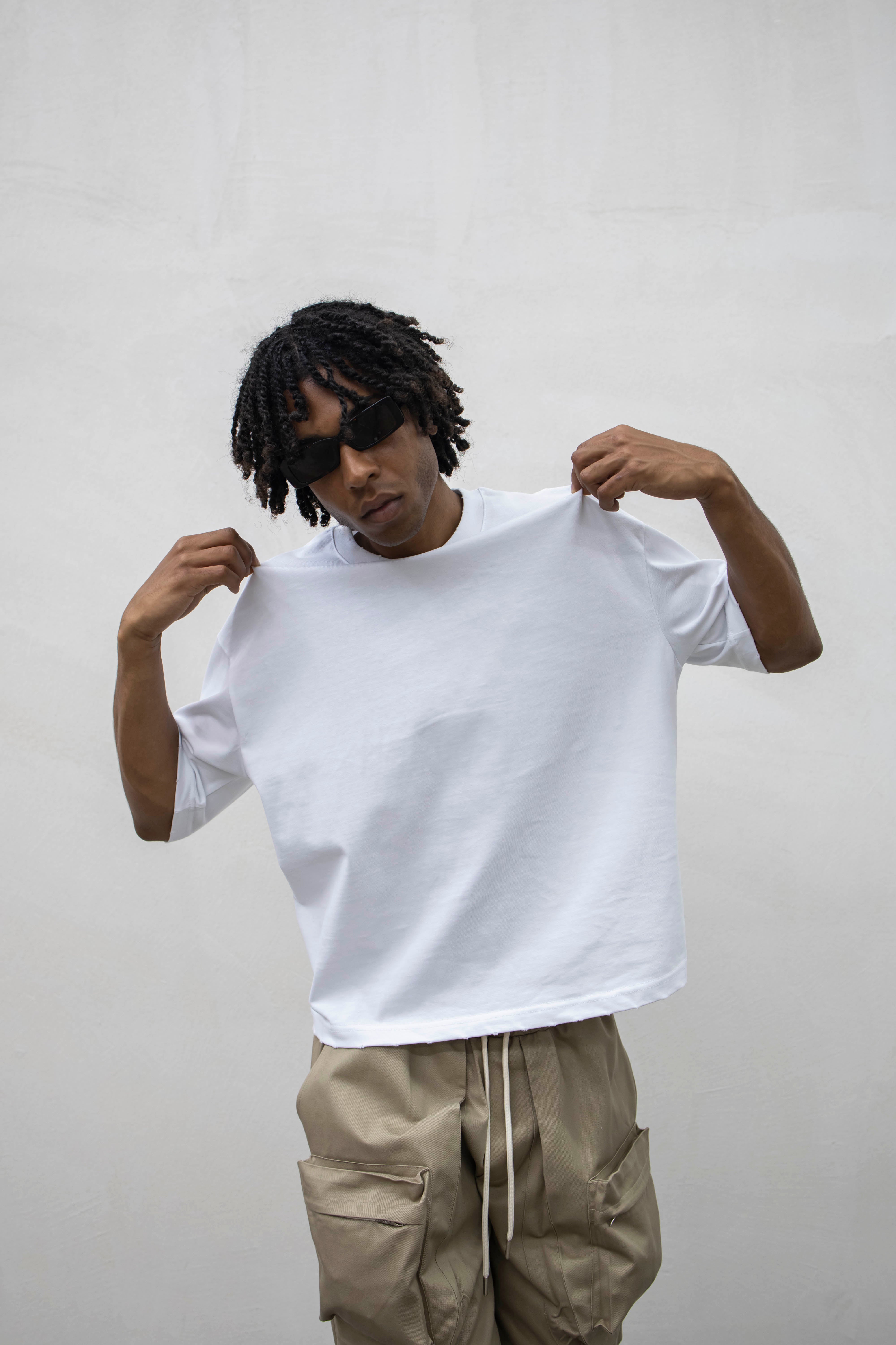 PRESENT - T-SHIRT BASIC CROP - BIANCO