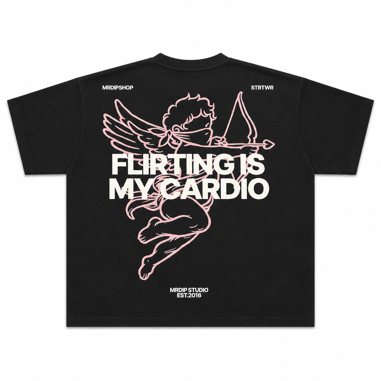 MRDIP - TEE FLIRT - NERO/ROSA